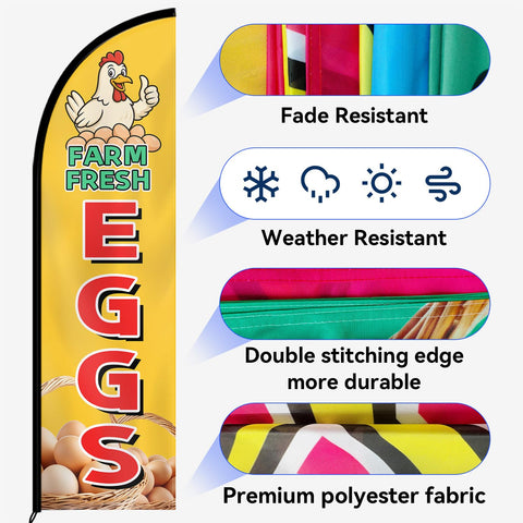 WOANIXY egg sales flag used at roadside stands to attract customers.