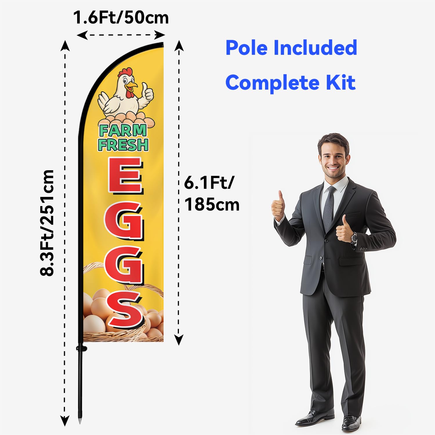 WOANIXY pole and base included for sturdy installation in any ground.