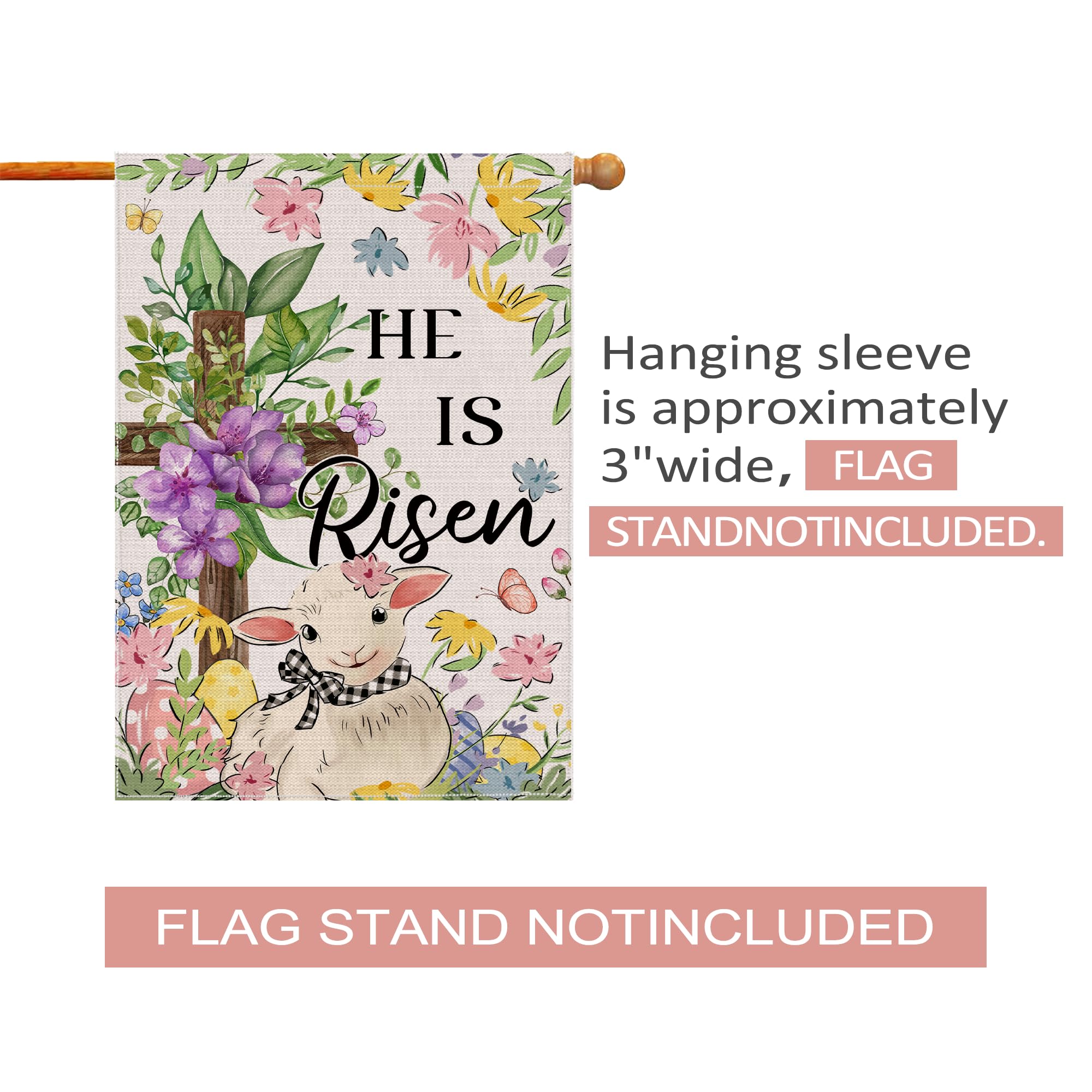 Woaoce burlap Easter flag durable material with fade-resistant printing for long outdoor life
