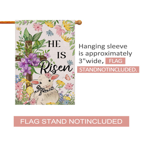 Woaoce burlap Easter flag durable material with fade-resistant printing for long outdoor life