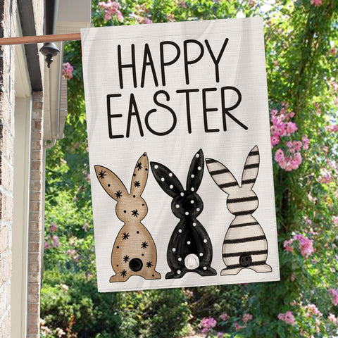 Woaoce Easter flag displayed in garden or porch for festive outdoor display