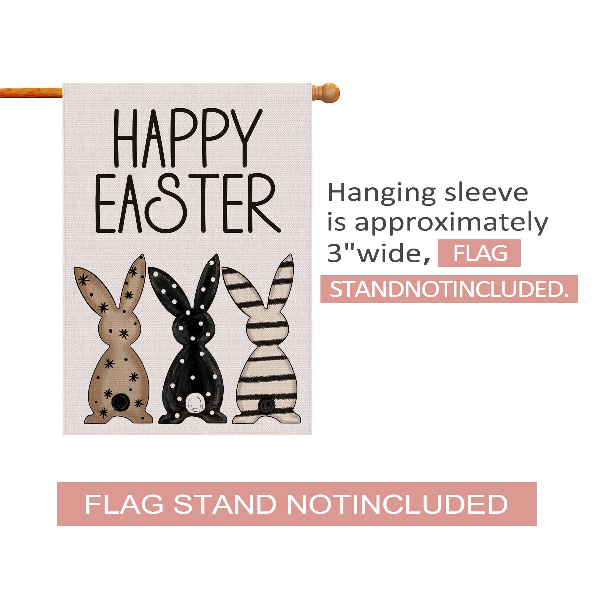 Woaoce Easter flag showing Happy Easter lettering on one side