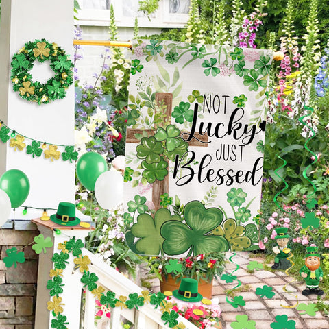 28x40 inch flag stands out in garden or patio display.
