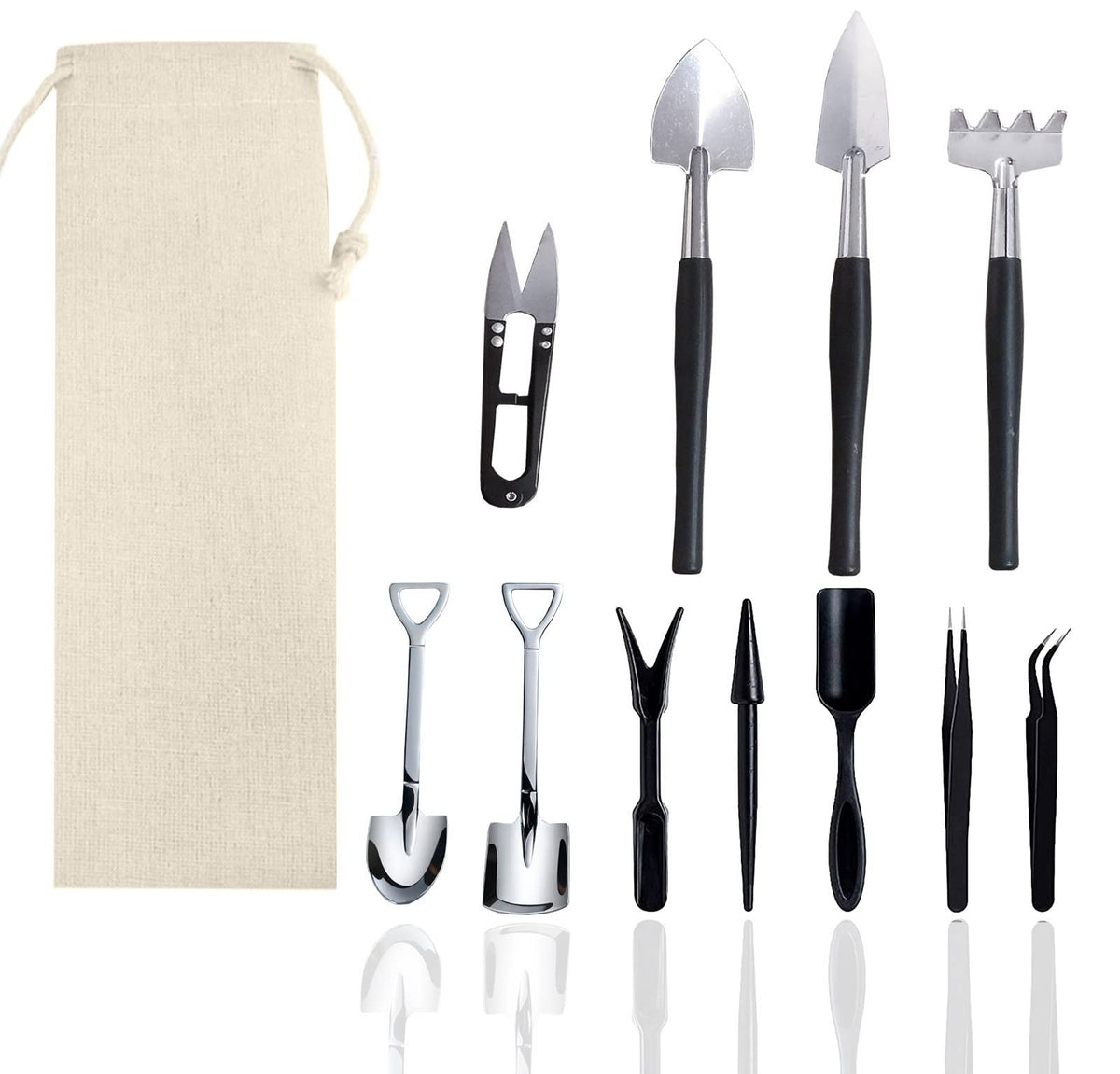 Wobodan succulent tools set closeup showing stainless steel heads for durable precision.
