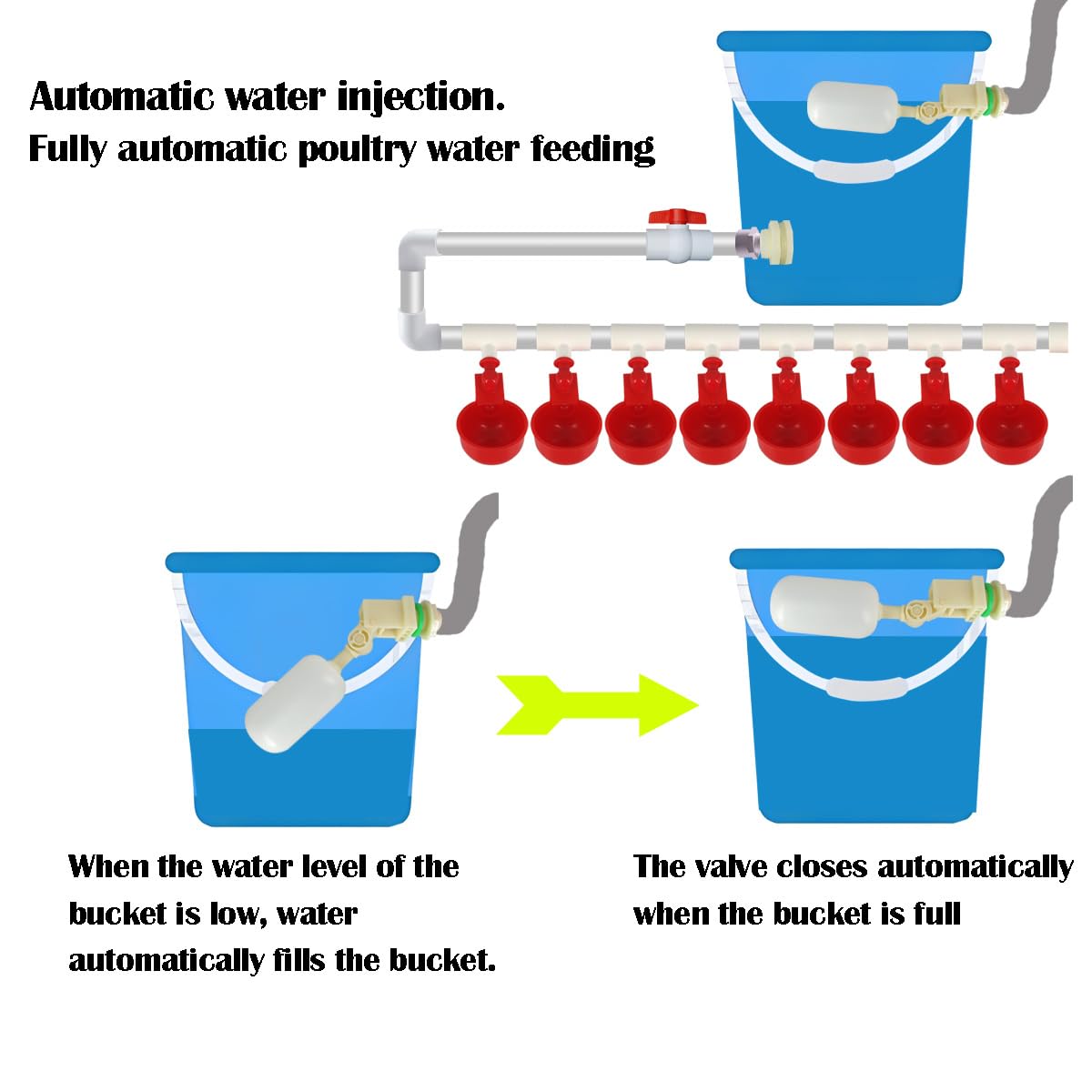WODERIC float valve connection detail showing precise control and easy adjustment