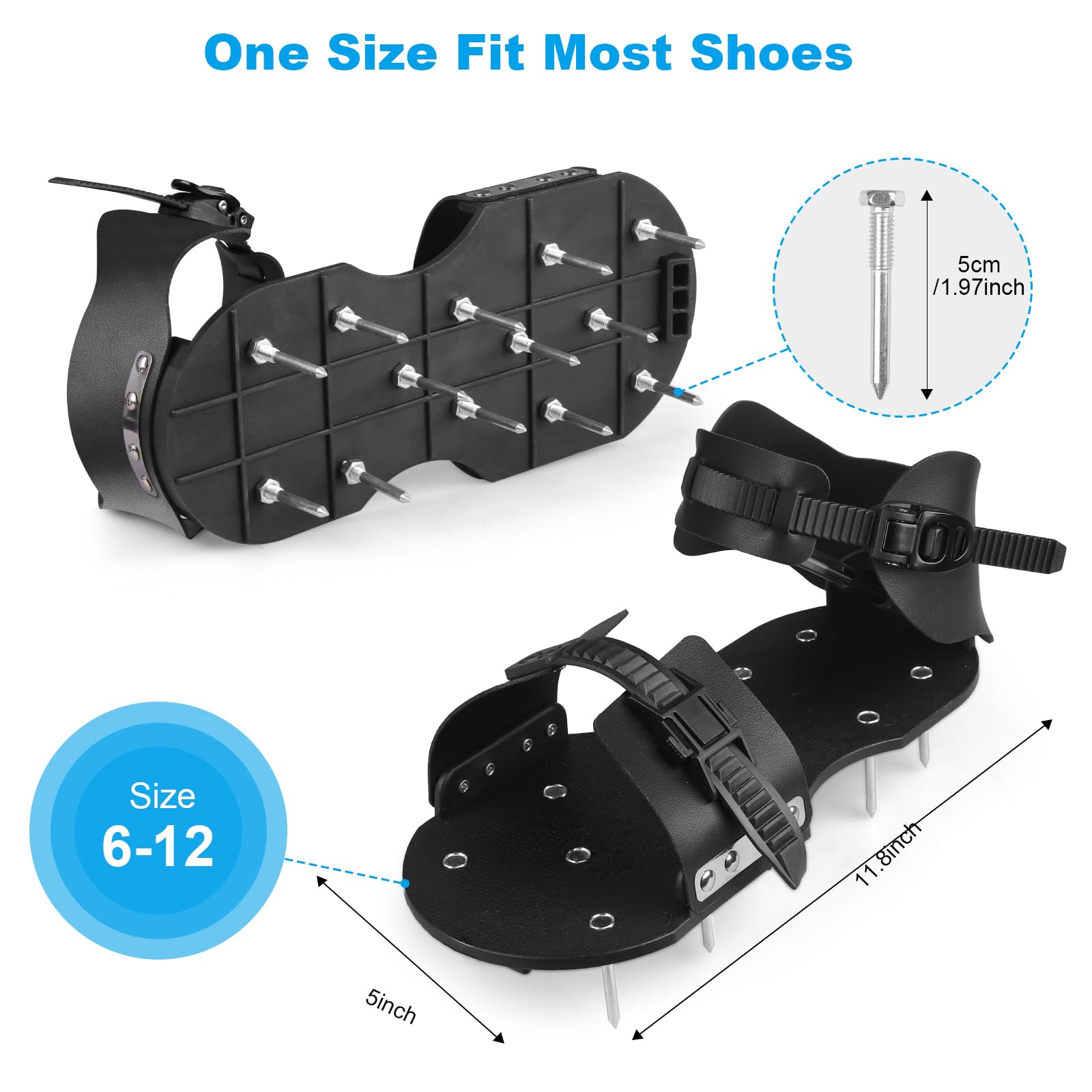 Wodesid lawn aerator shoes heel support boosts stability.
