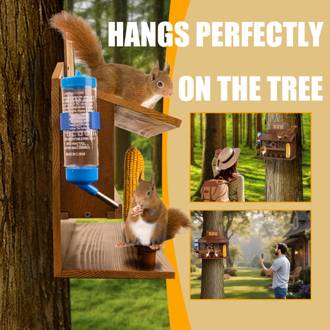 WodGod nut bar, corn cob holder, and water bottle provide varied wildlife treats.