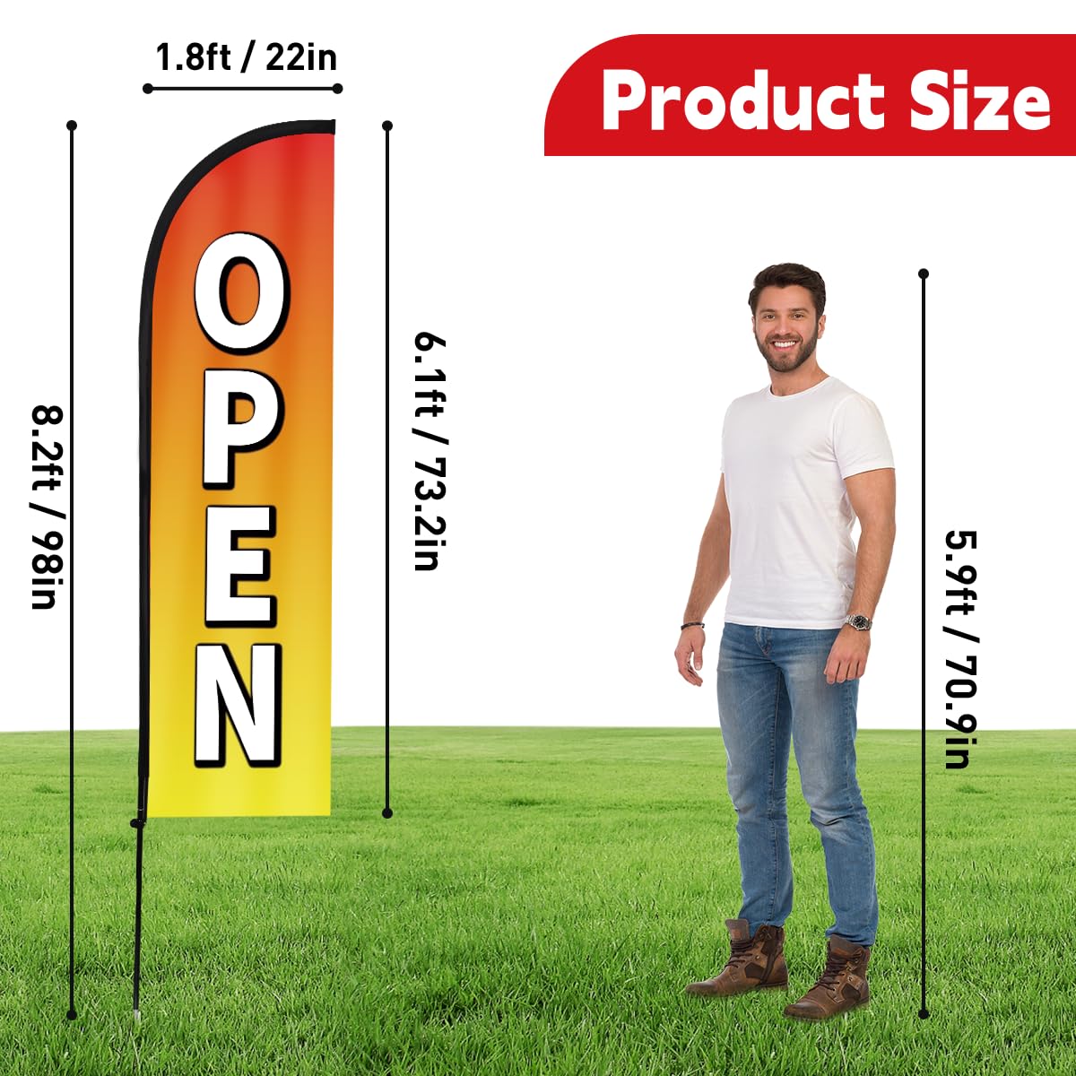 WODICY flag system features an aluminum pole for sturdy, reusable outdoor use.