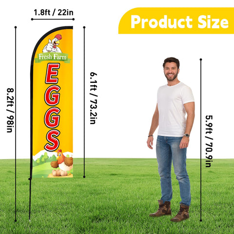 WODICY high-visibility flag surface with 8.2 ft pole supports outdoor branding.