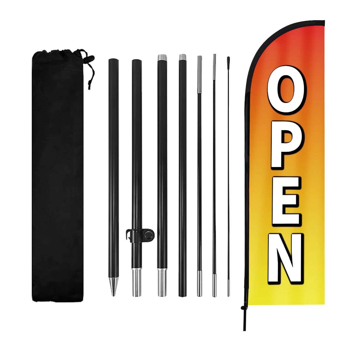 WODICY Open Flag 8.2ft storefront display boosts visibility and foot traffic.