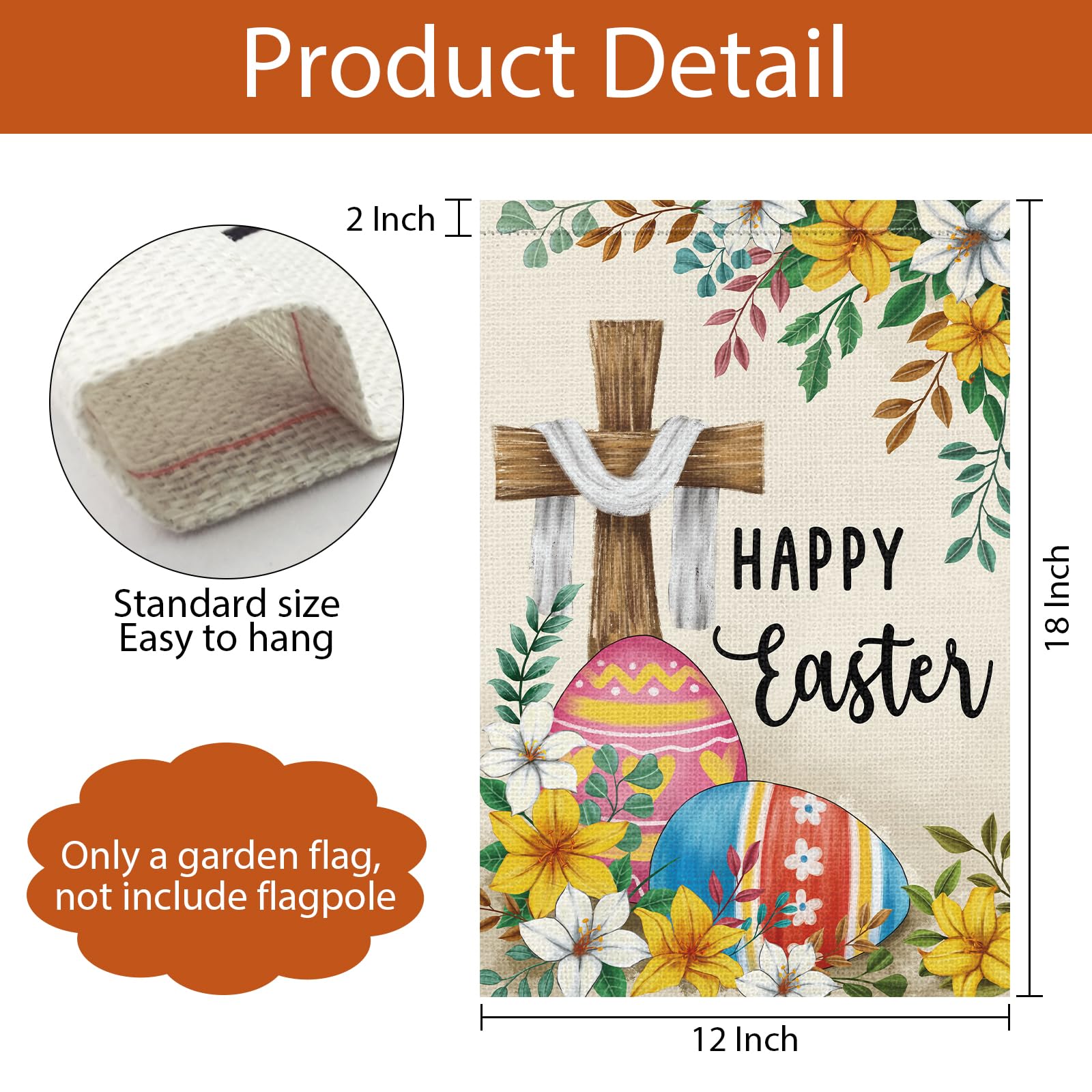 Wodison Easter flag on porch for seasonal decor