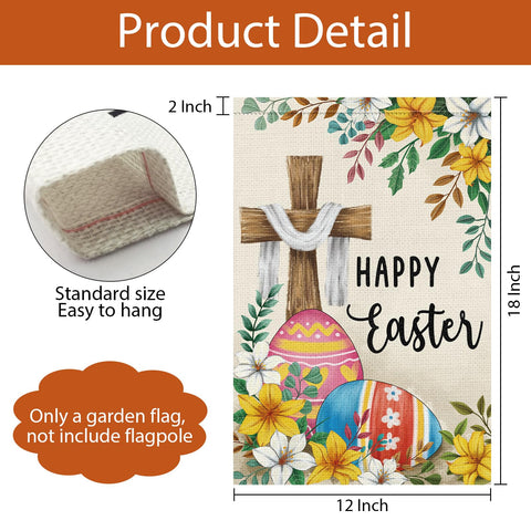 Wodison Easter flag on porch for seasonal decor