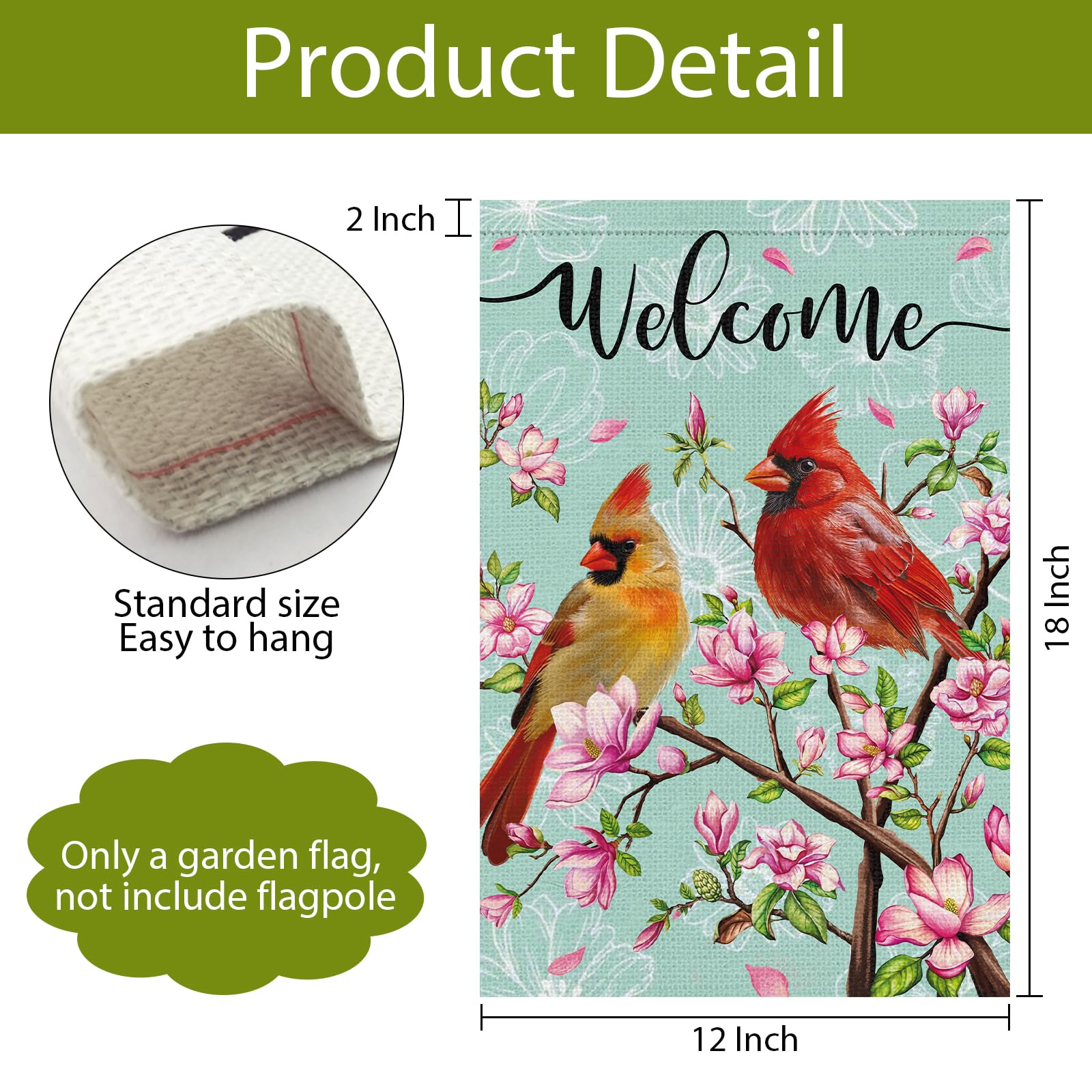 Wodison Flower design spring flag brightens outdoor spaces