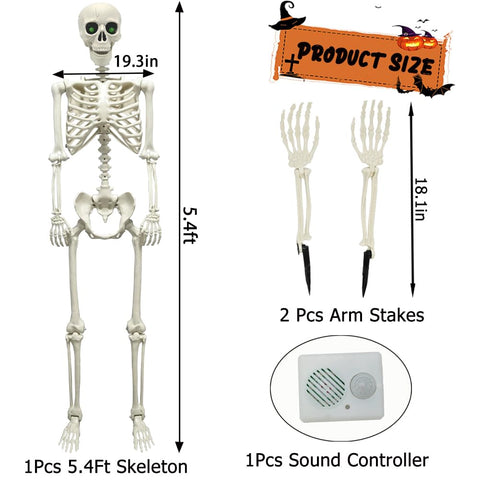 WODMAZ skeleton stakes ensure stable outdoor setup for haunted displays