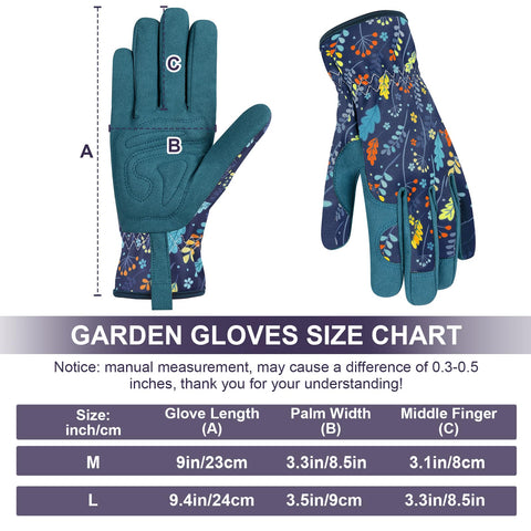 Close-up of WOHEER gloves for digging and weed removal.