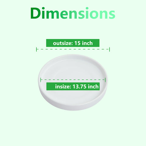 Woiida ceramic saucer inner diameter 13.75inch keeps pot drainage contained.