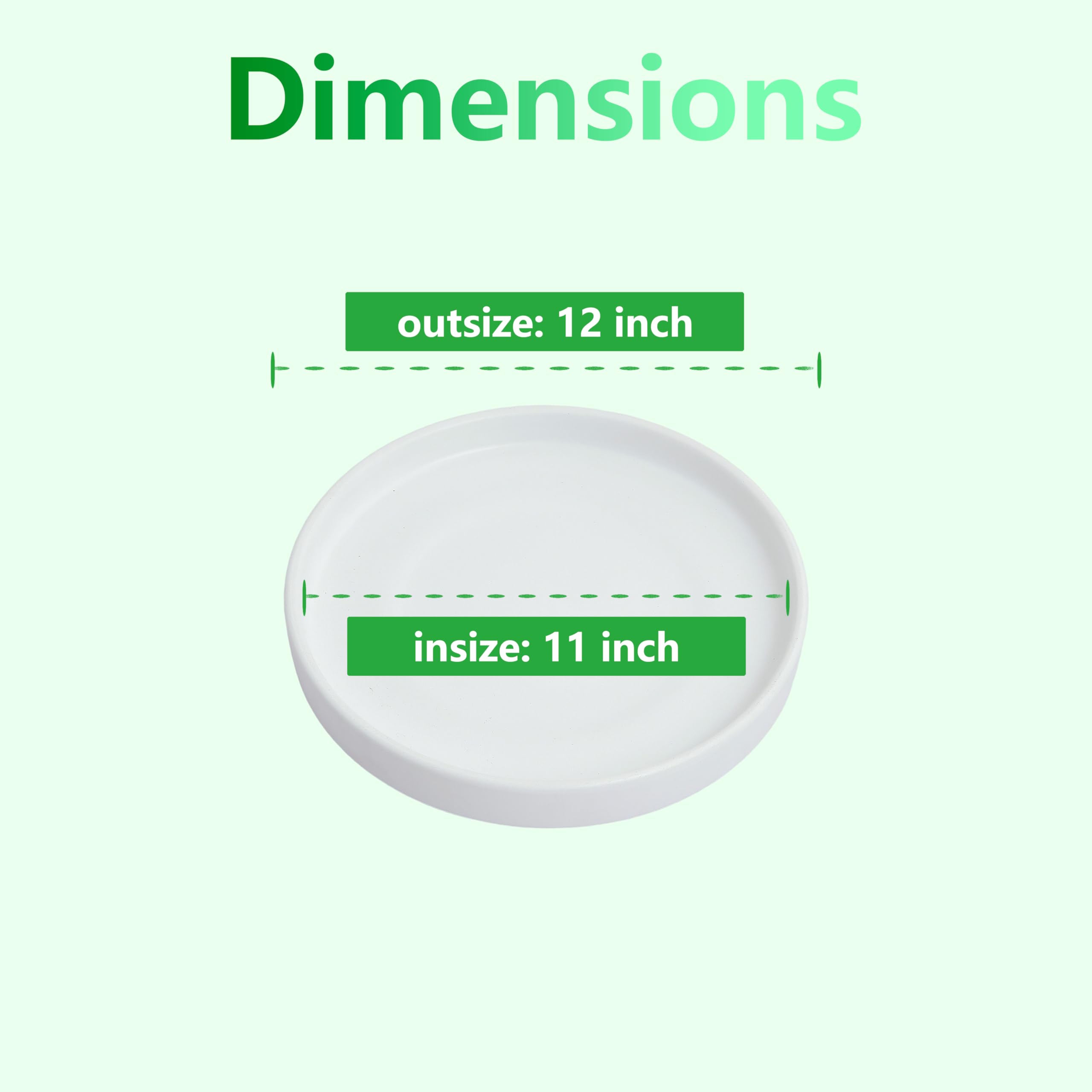 Woiida ceramic saucer drainage tray keeps pots tidy and floors dry