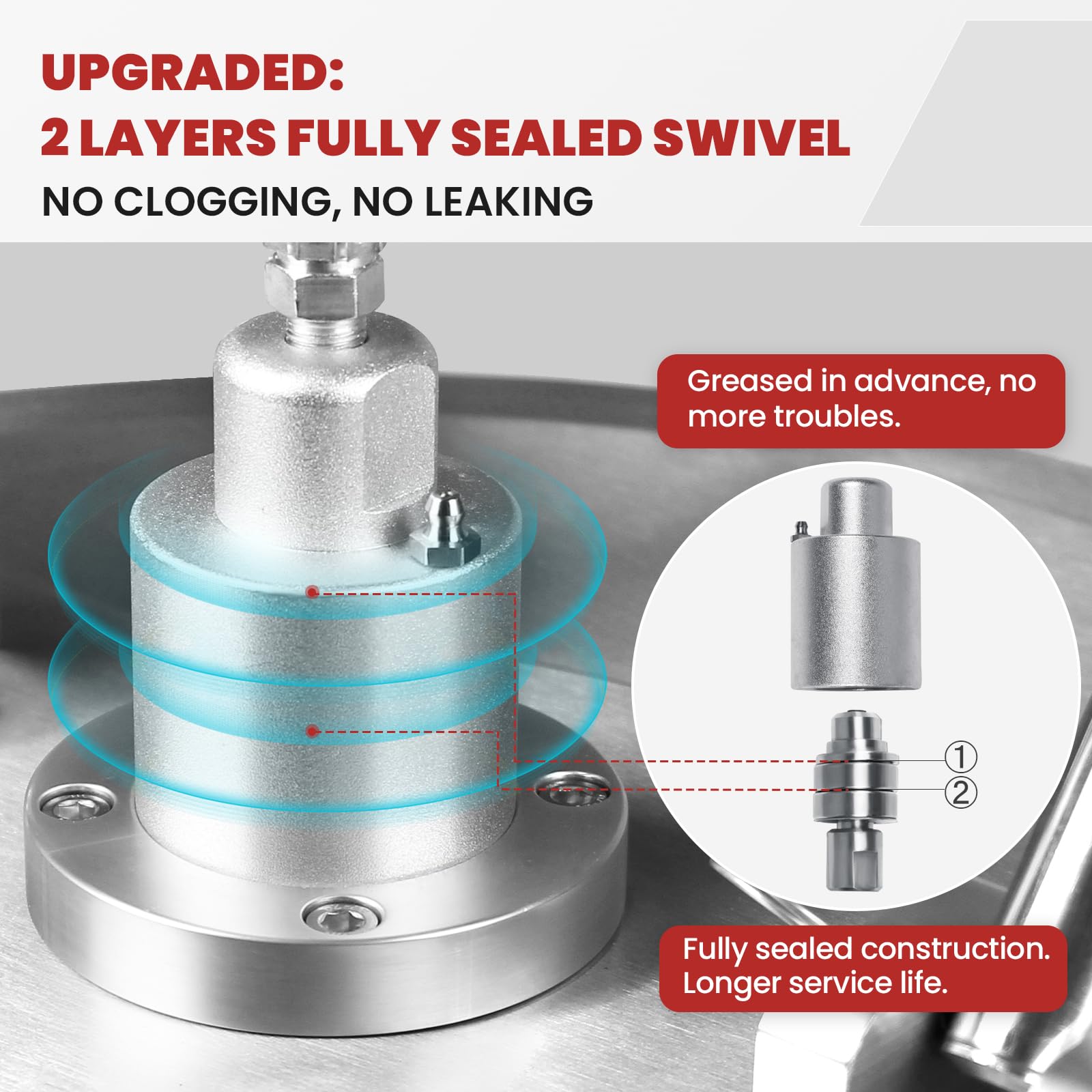 WOJET three nozzles deliver thorough cleaning across large areas.