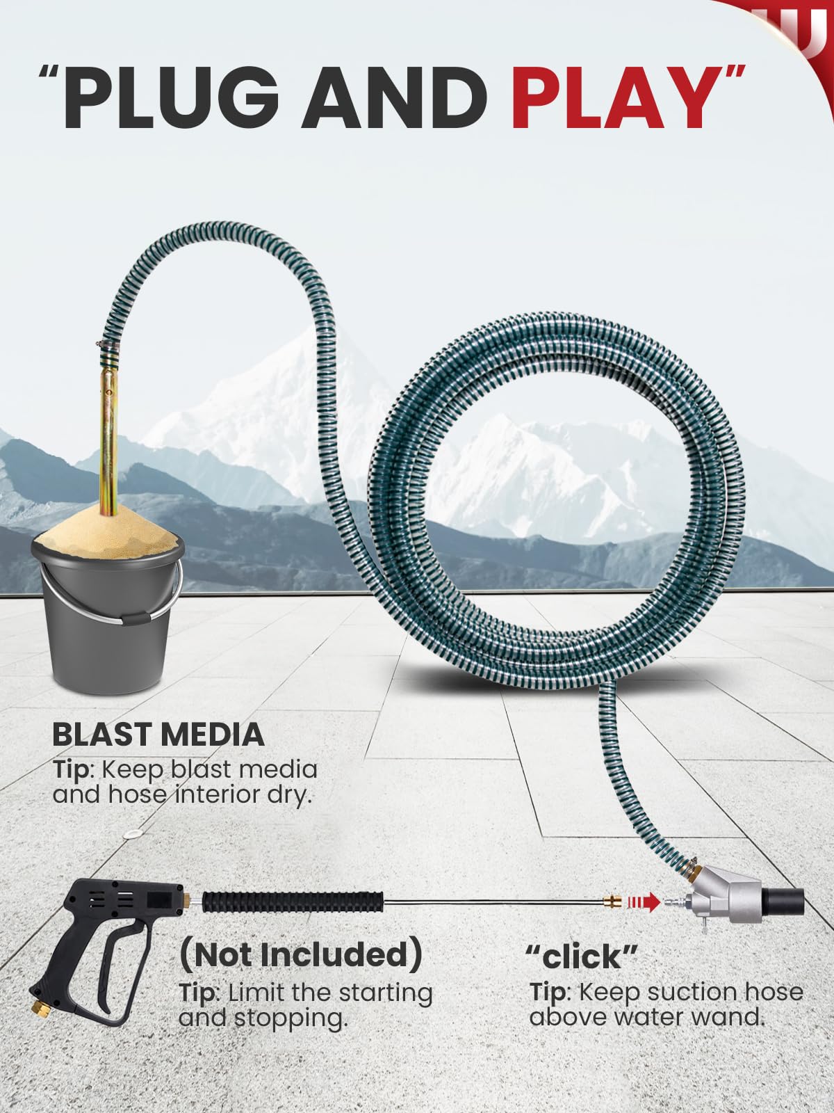 WOJET stainless steel nozzle tip resists wear during blasting