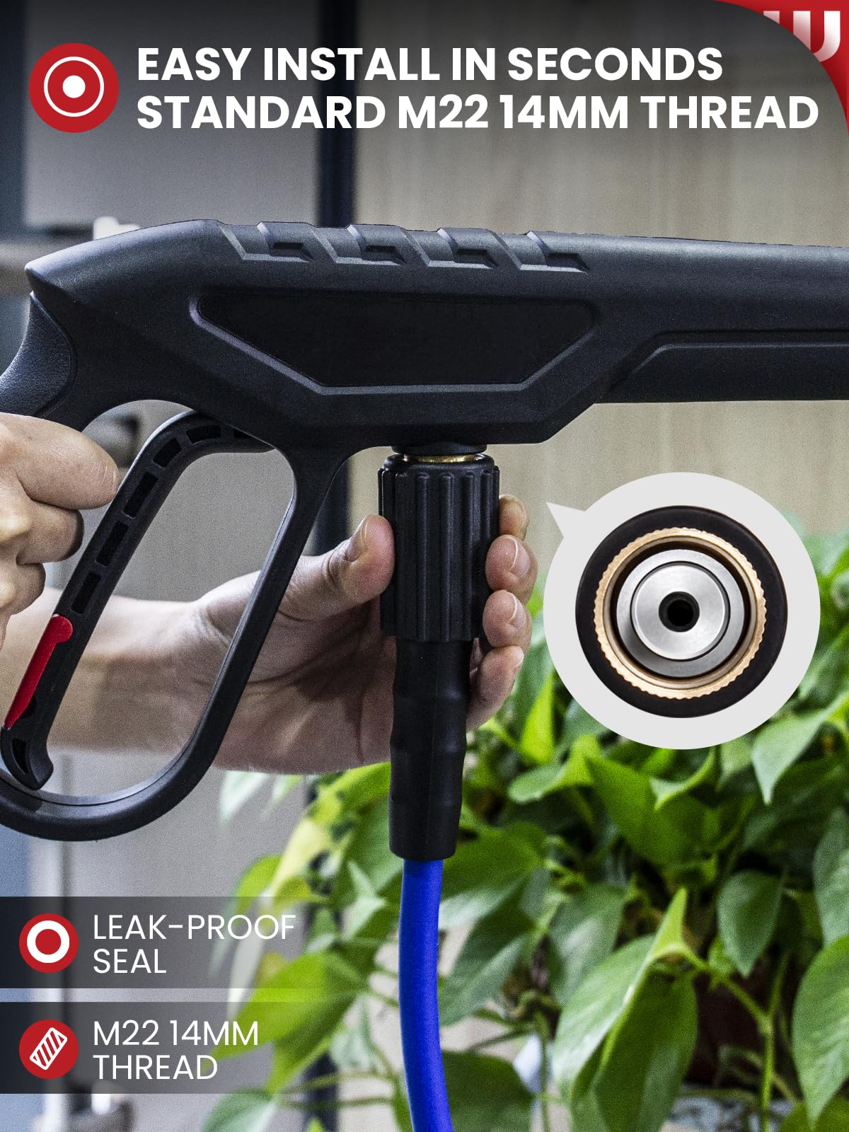 WOJET hose supports up to 3200 PSI for versatile home and professional tasks.