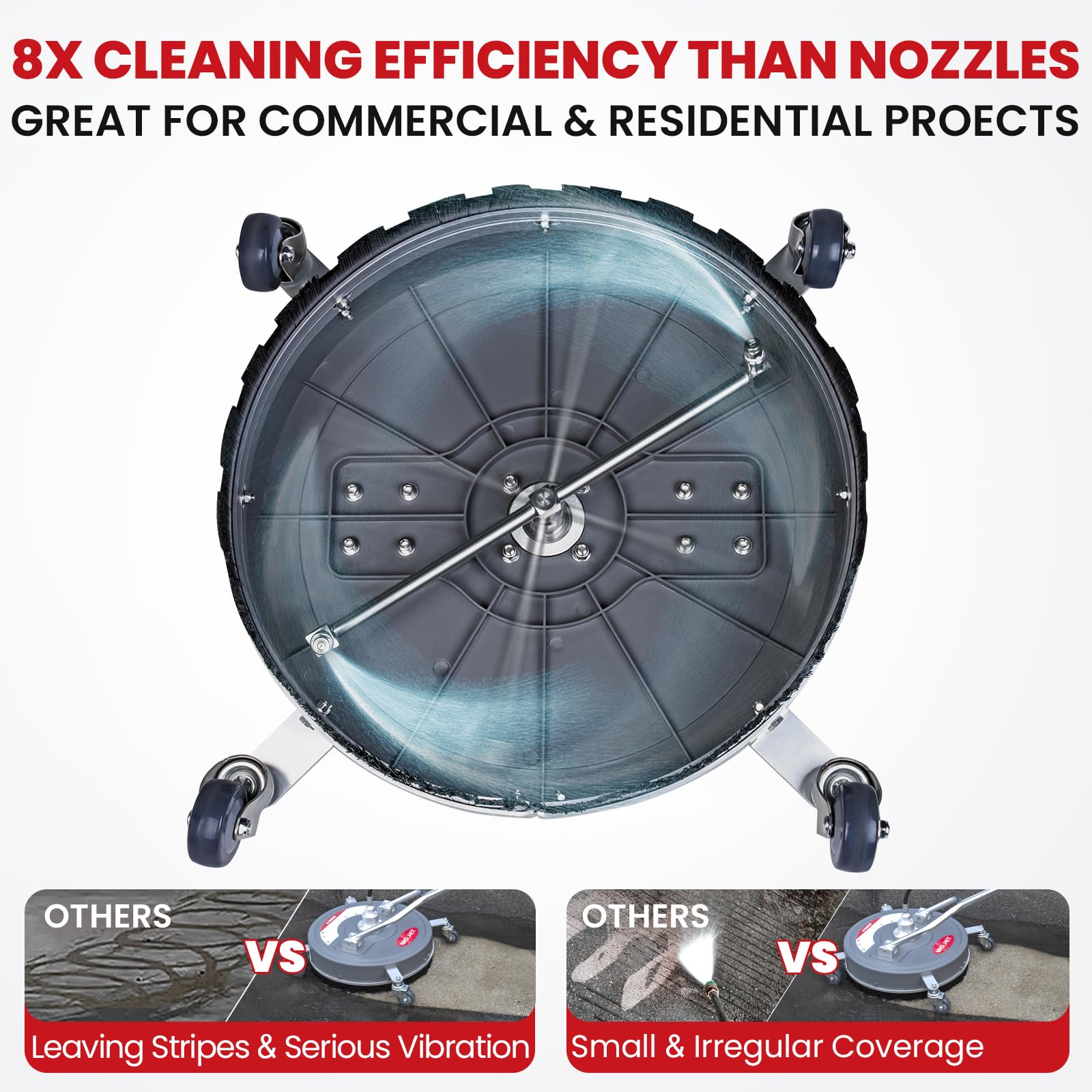 WOJET 3/8-inch quick-connect inlet enables fast hose attachment