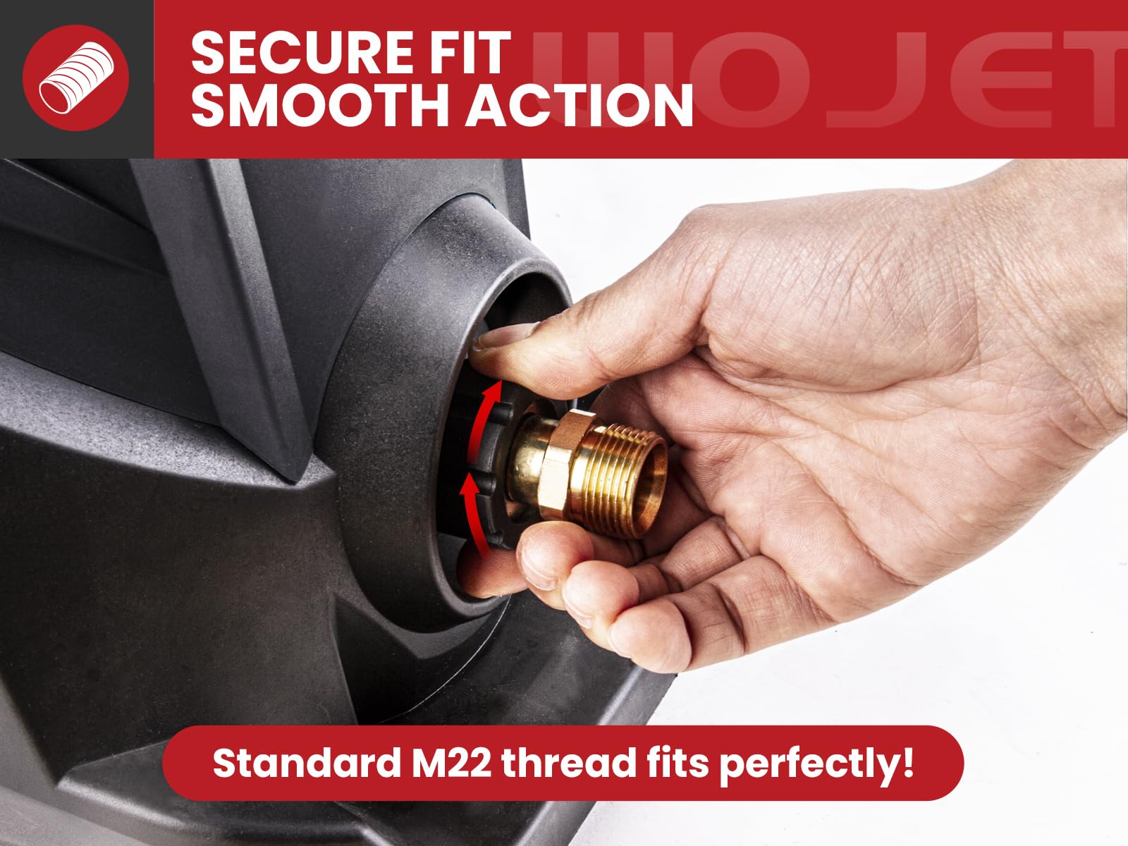WOJET M22 thread compatibility with American standard fittings