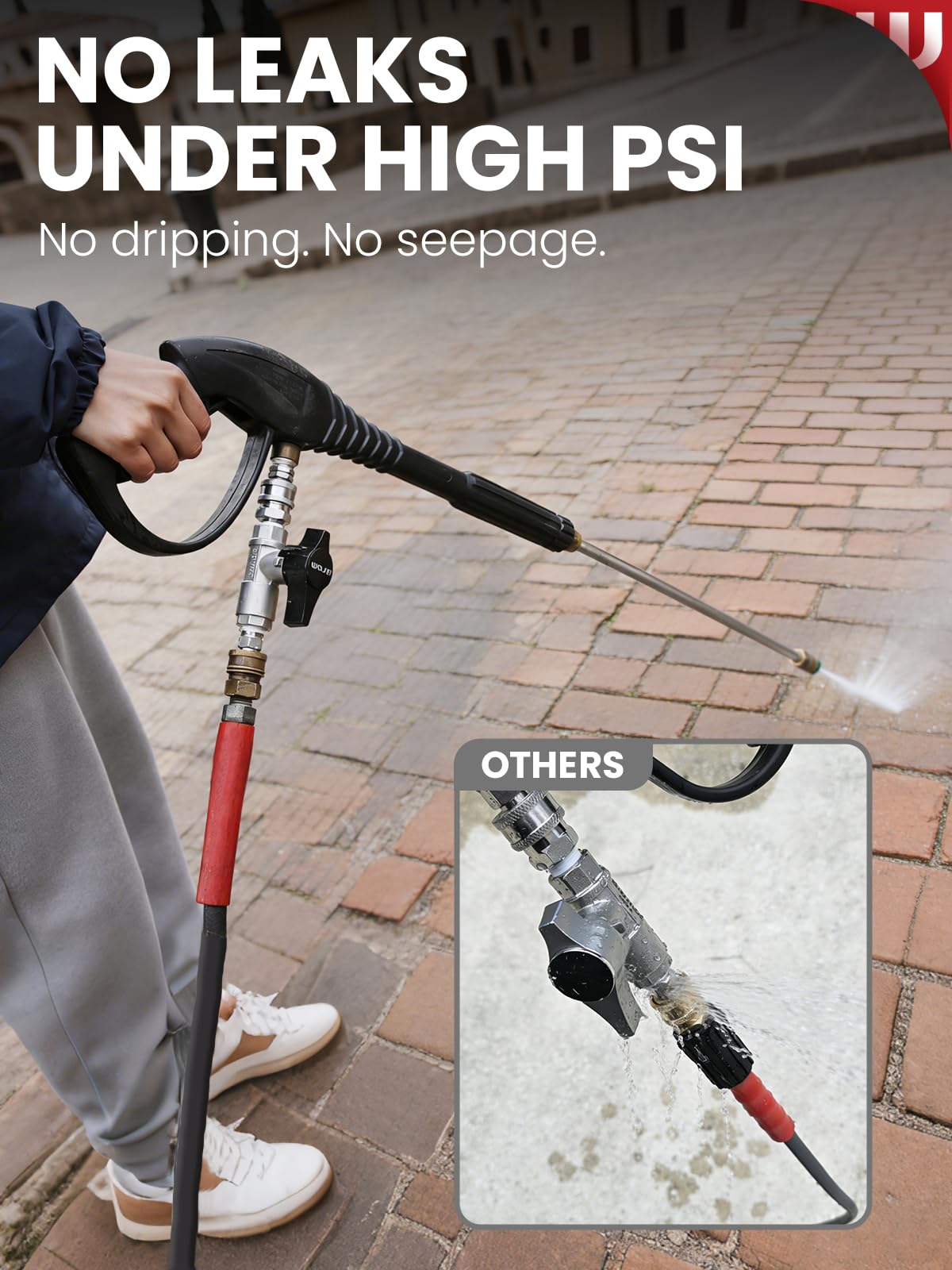 WOJET ball valve quick-connect side demonstrates easy setup