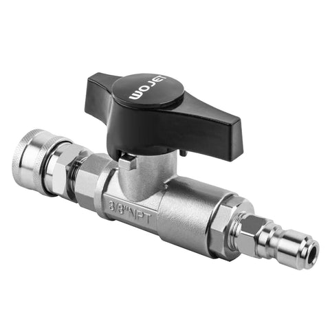WOJET ball valve quick-switch in action enabling rapid attachment changes