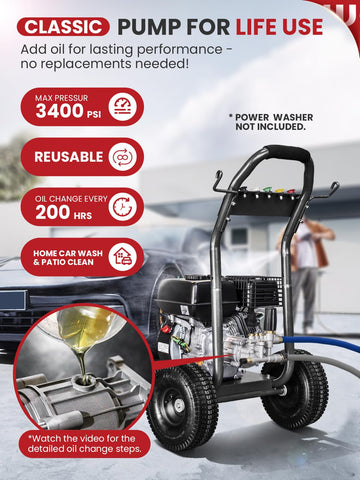 WOJET horizontal pump ready for quick installation on compatible gas engines.