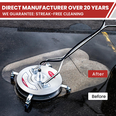 WOJET stainless steel surface cleaner handles up to 4500 PSI for tough stains
