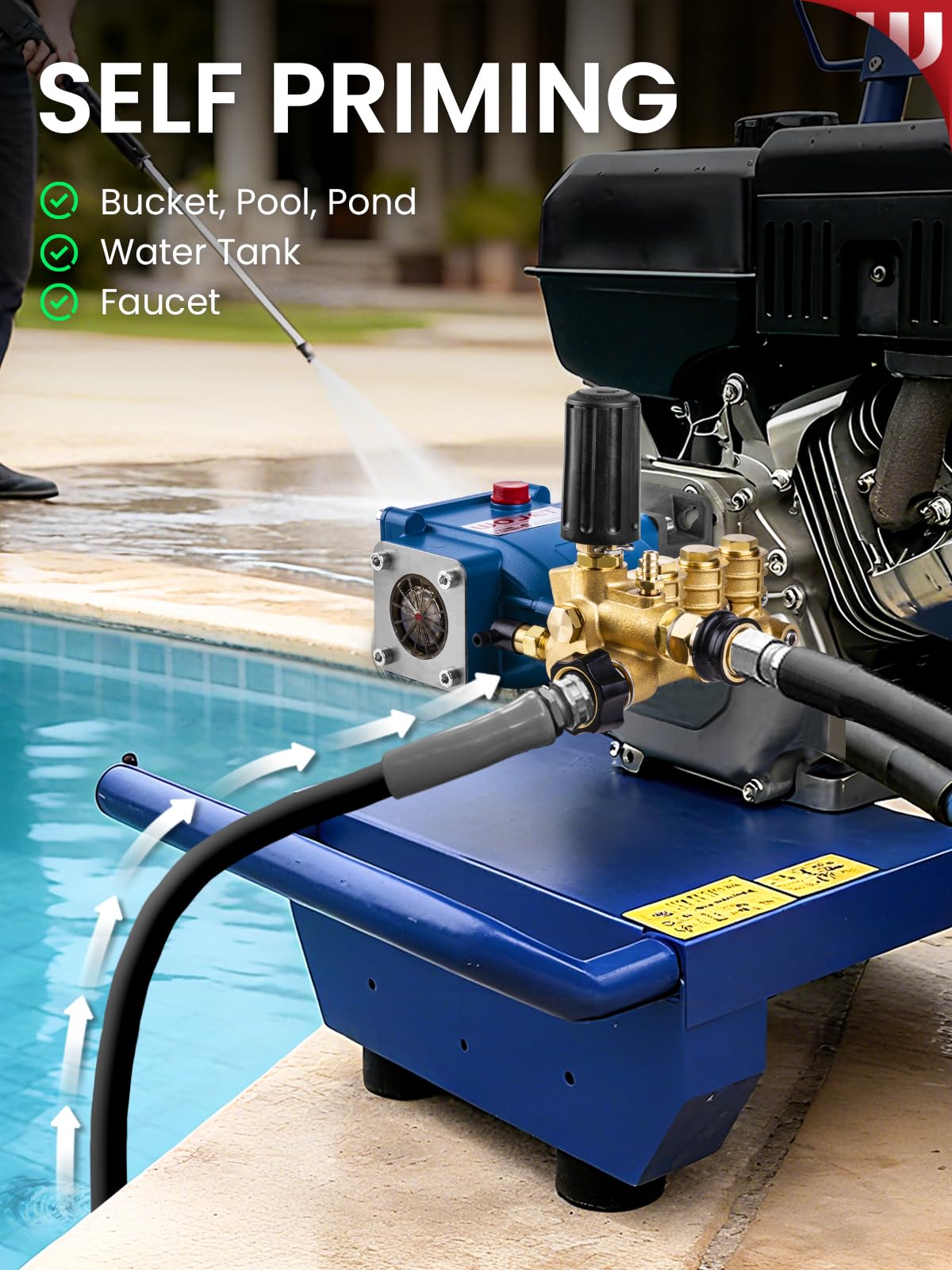 WOJET Triplex manifold detail reveals forged brass construction