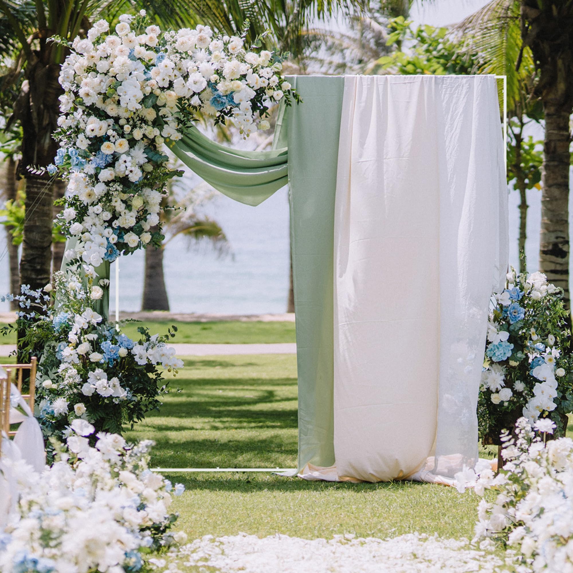 Wokceer wedding arch stand 8x8 assembled demonstrates quick setup for outdoor events
