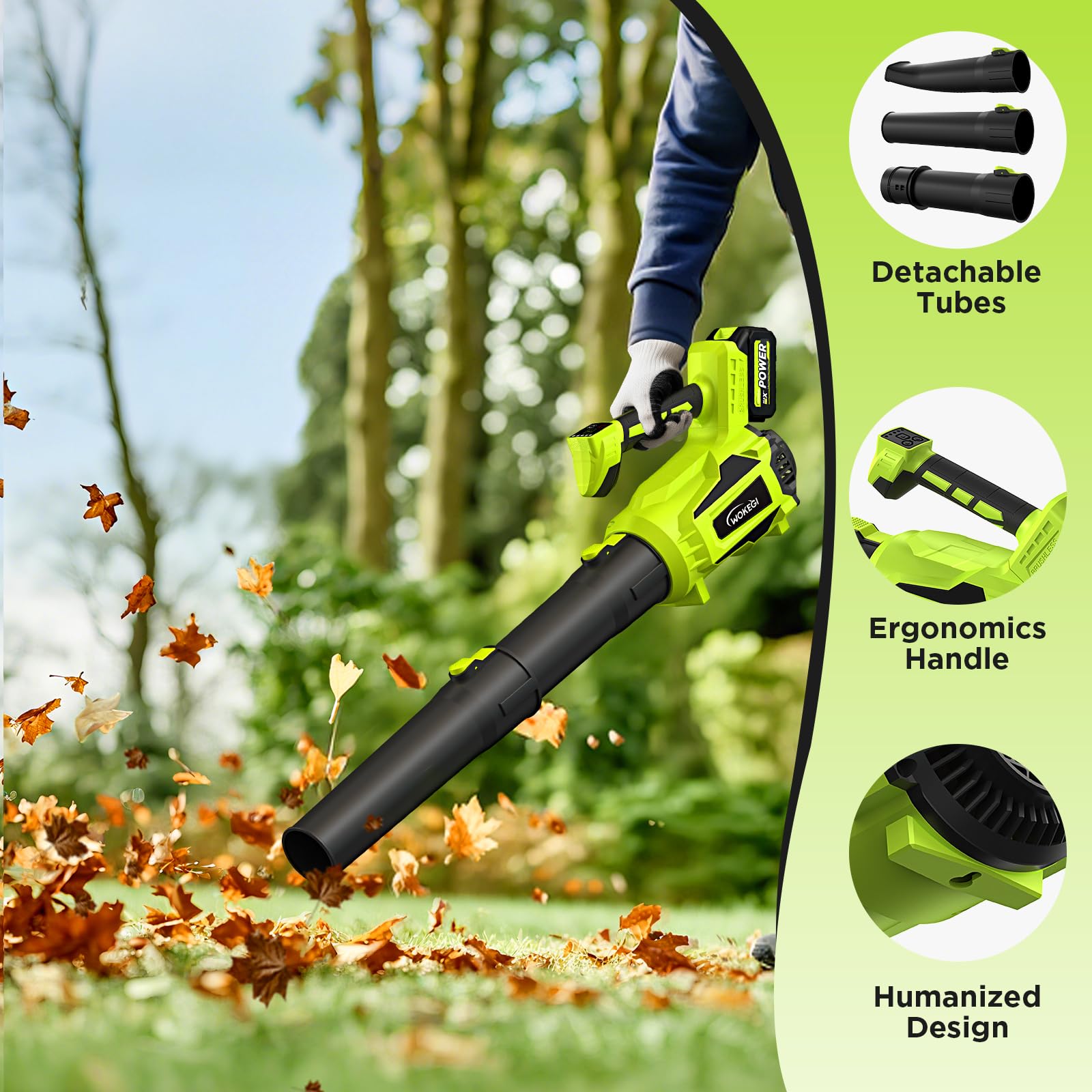 WOKEGI 5+1 speed control for tailored airflow on different tasks