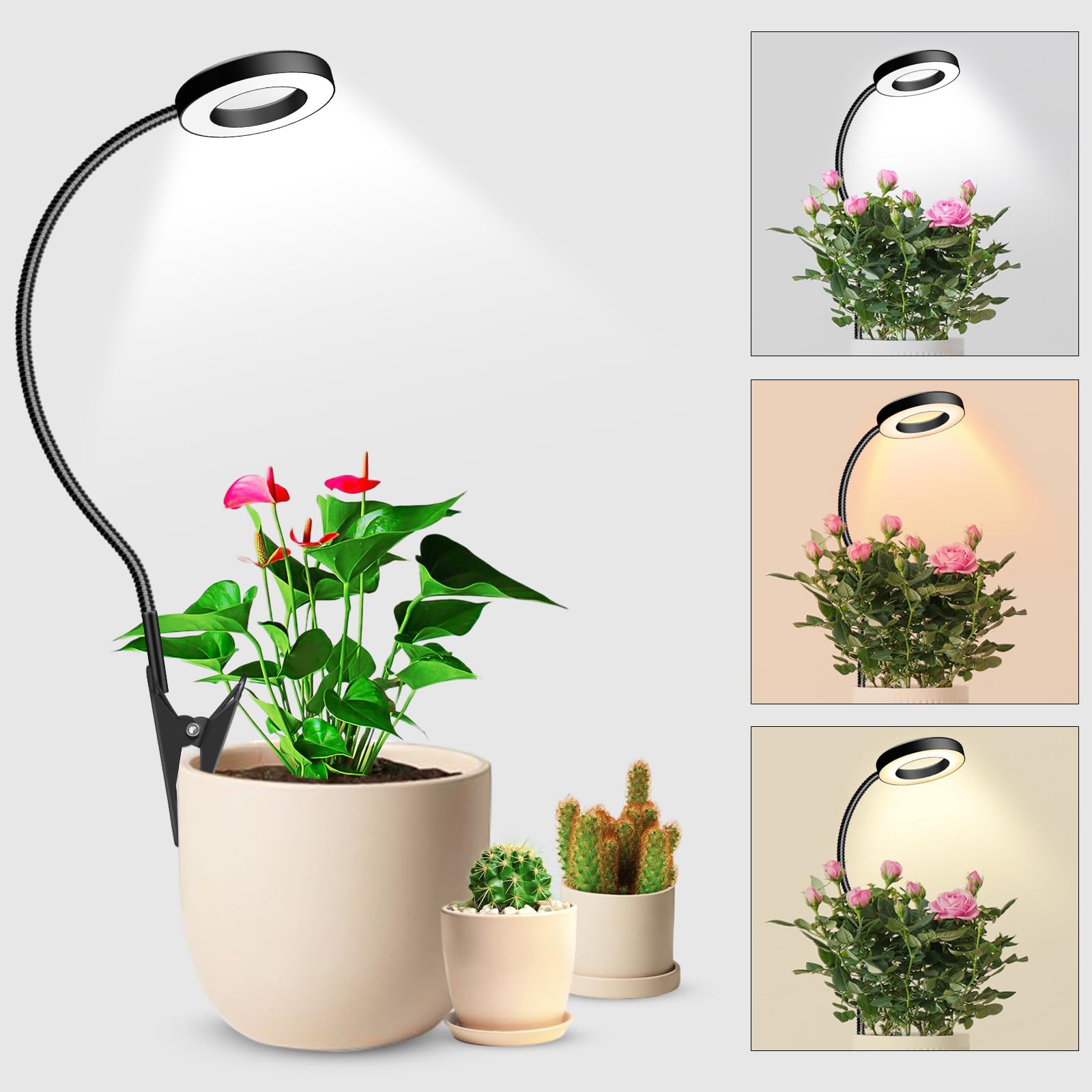 Wolezek 2-in-1 grow light clamp-on pot for flexible placement in small spaces
