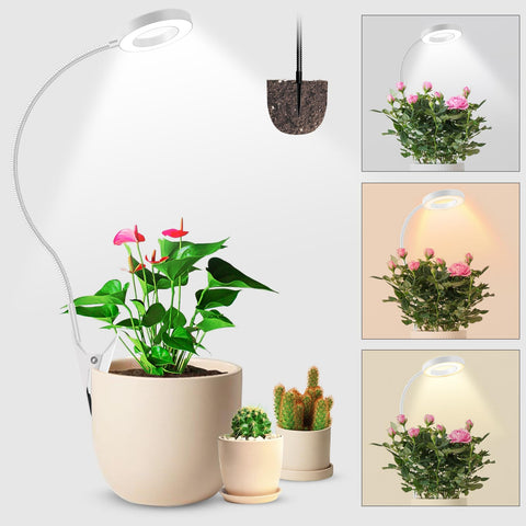 Wolezek 2in1 grow light clamped on pot for flexible indoor plant lighting.