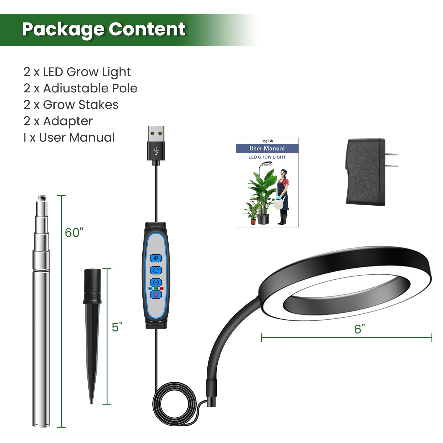wolezek black pair ideal for multi-plant indoor gardens
