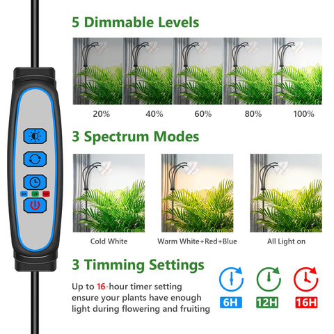 Wolezek grow light spotlight head delivers bright coverage for targeted plant growth.