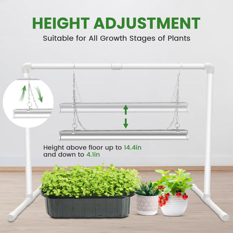 Wolezek Grow Light height-adjustable chain for flexible height.