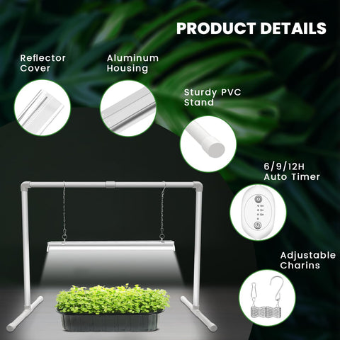 Reflective cover on Wolezek Grow Light boosts brightness and coverage.