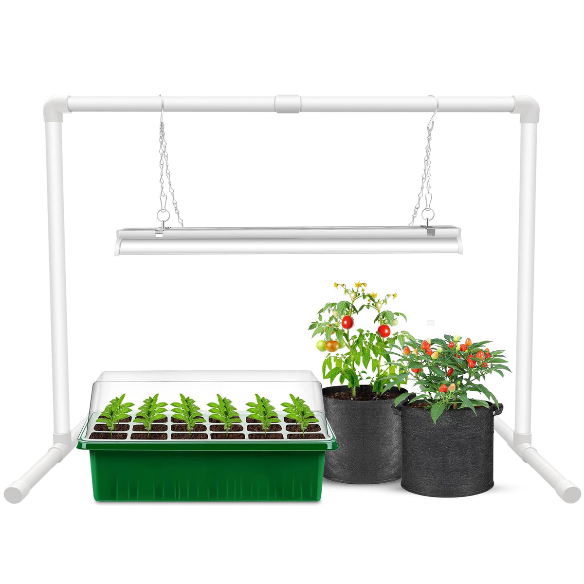 Wolezek grow light with stand for easy tabletop seed starting