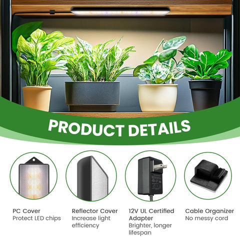 Wolezek Grow Light Strip full spectrum 380-800nm supports plant growth