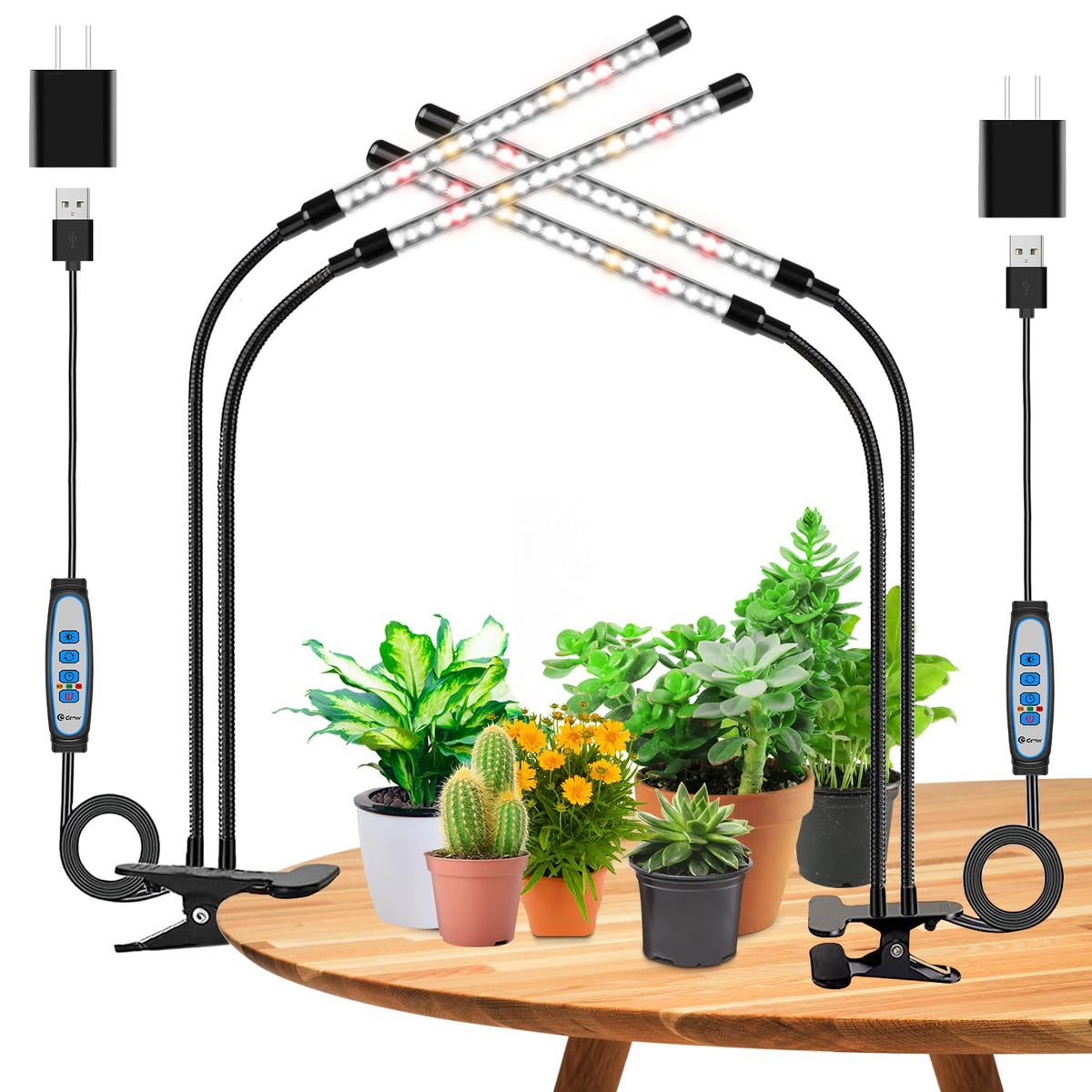wolezek Grow Lights 2-pack ready for versatile indoor planting setups