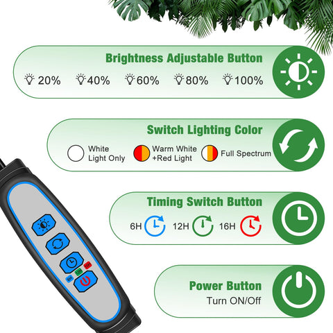 wolezek Grow Lights 6000K white LEDs provide bright daylight-like spectrum