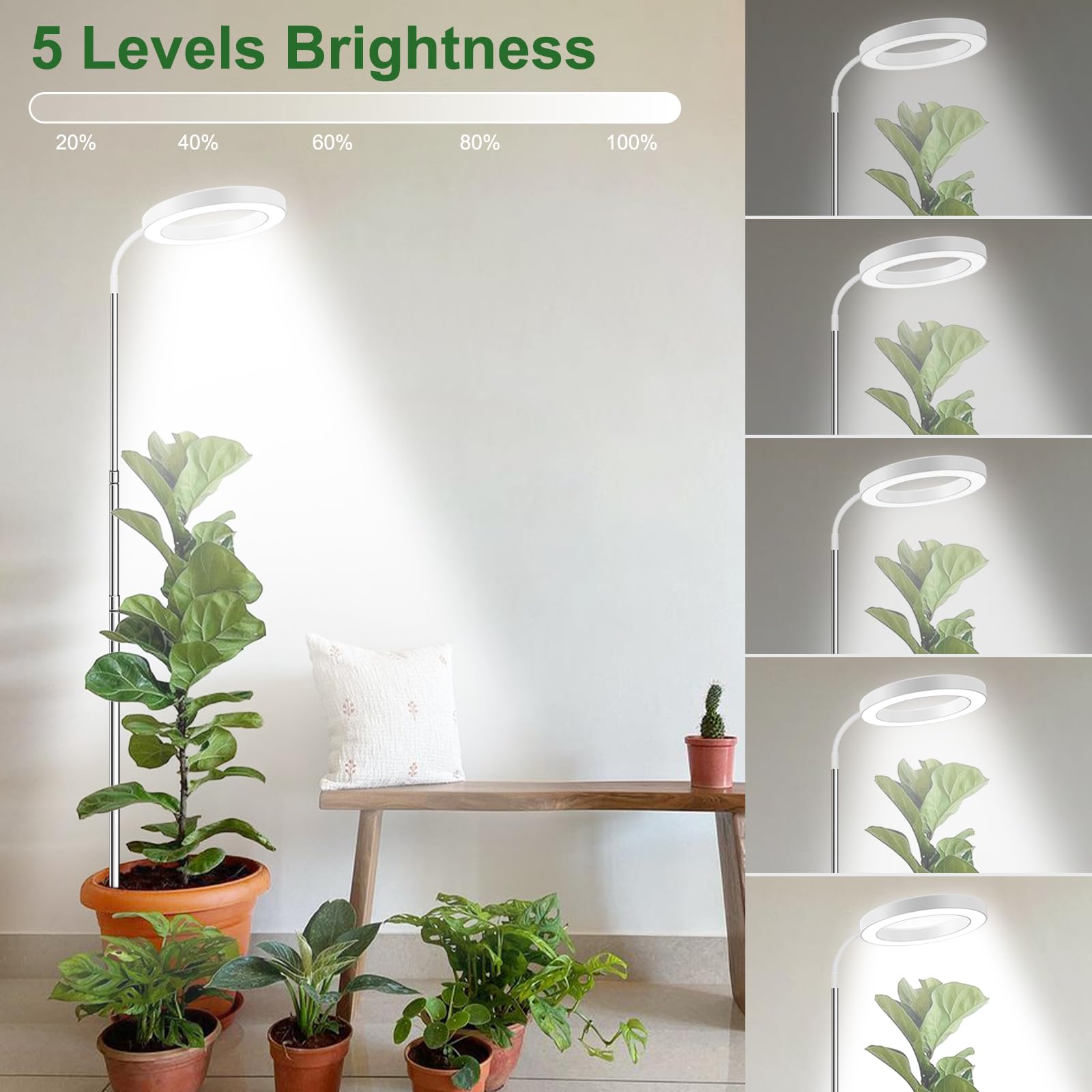 Wolezek grow lights use 80 LEDs for strong, efficient brightness.