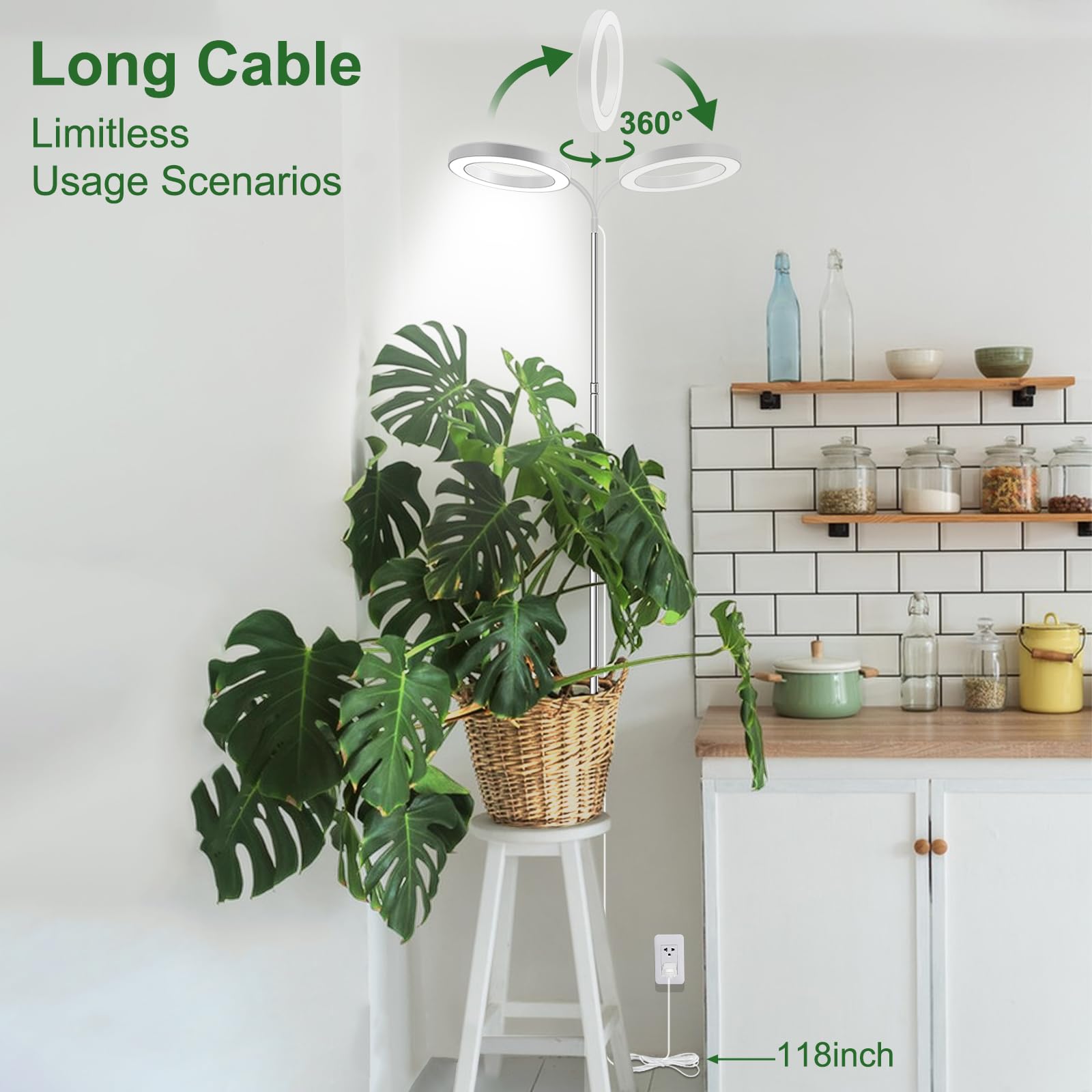 wolezek grow light designed to insert into pot with no floor base