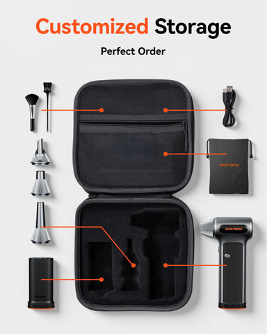 WOLFBOX MF100 case demonstrates precision-fit and keeps accessories organized on the go.