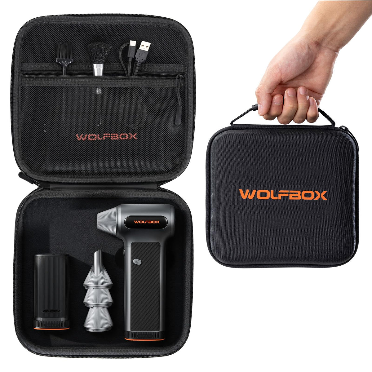 WOLFBOX MF200 case with precision-fit design for secure travel and storage.
