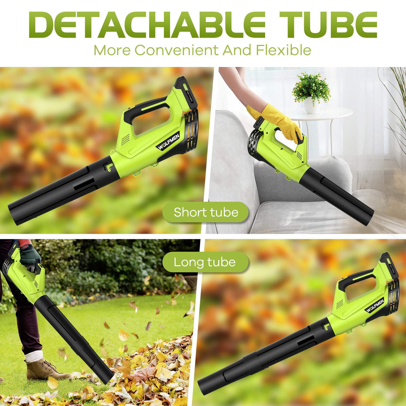 WOLFMEN Leaf Blower includes charger and two 20V batteries