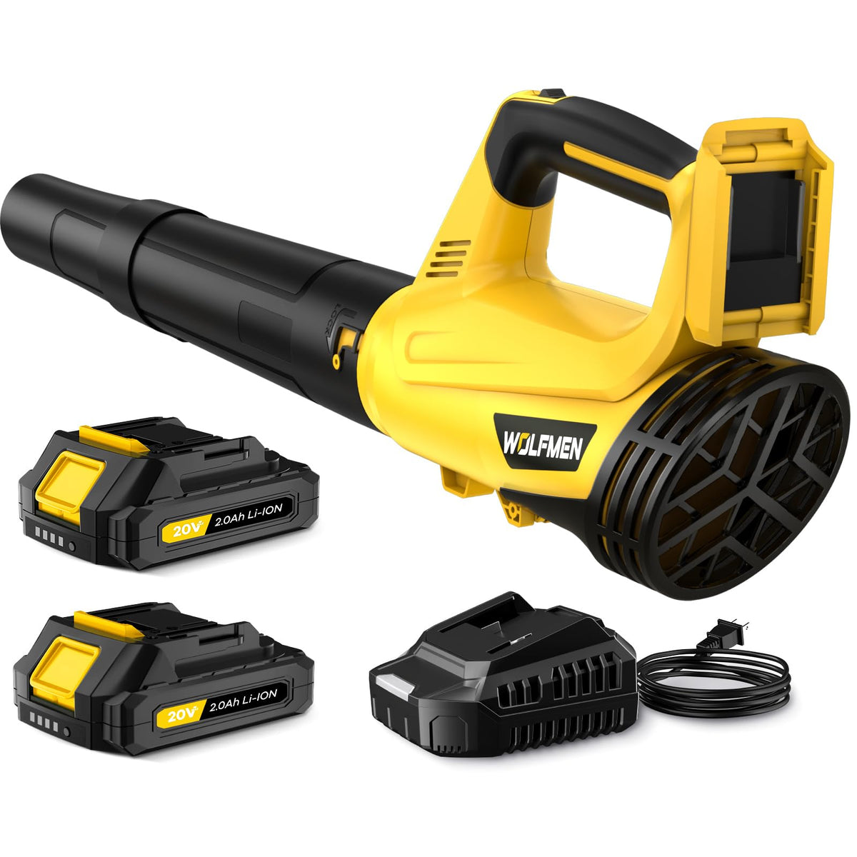 WOLFMEN leaf blower cordless battery pack for portable yard cleaning