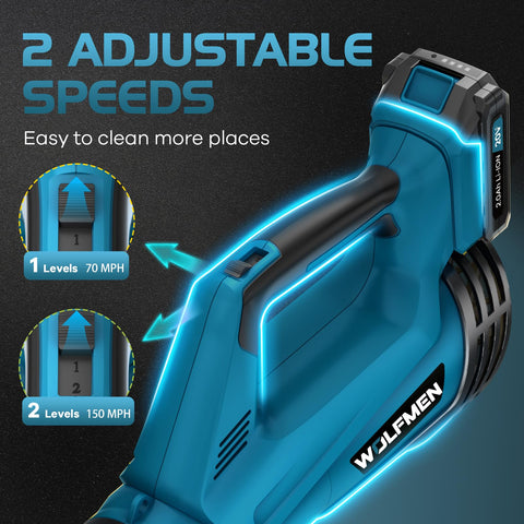 WOLFMEN lightweight 3.8 lb blower for easy one-handed operation
